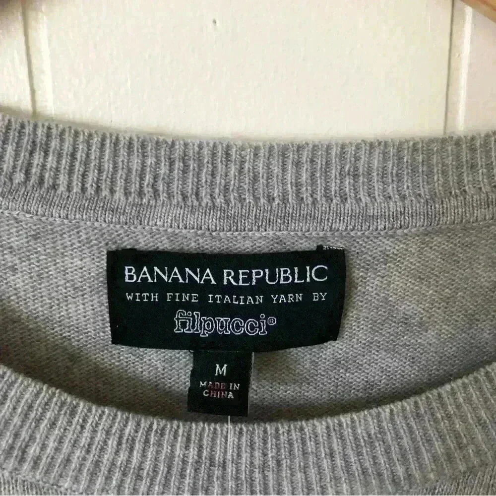 Banana Republic Filpucci Lightweight Tie Sleeve Italian Wool Sweater Size M - Picture 3 of 8